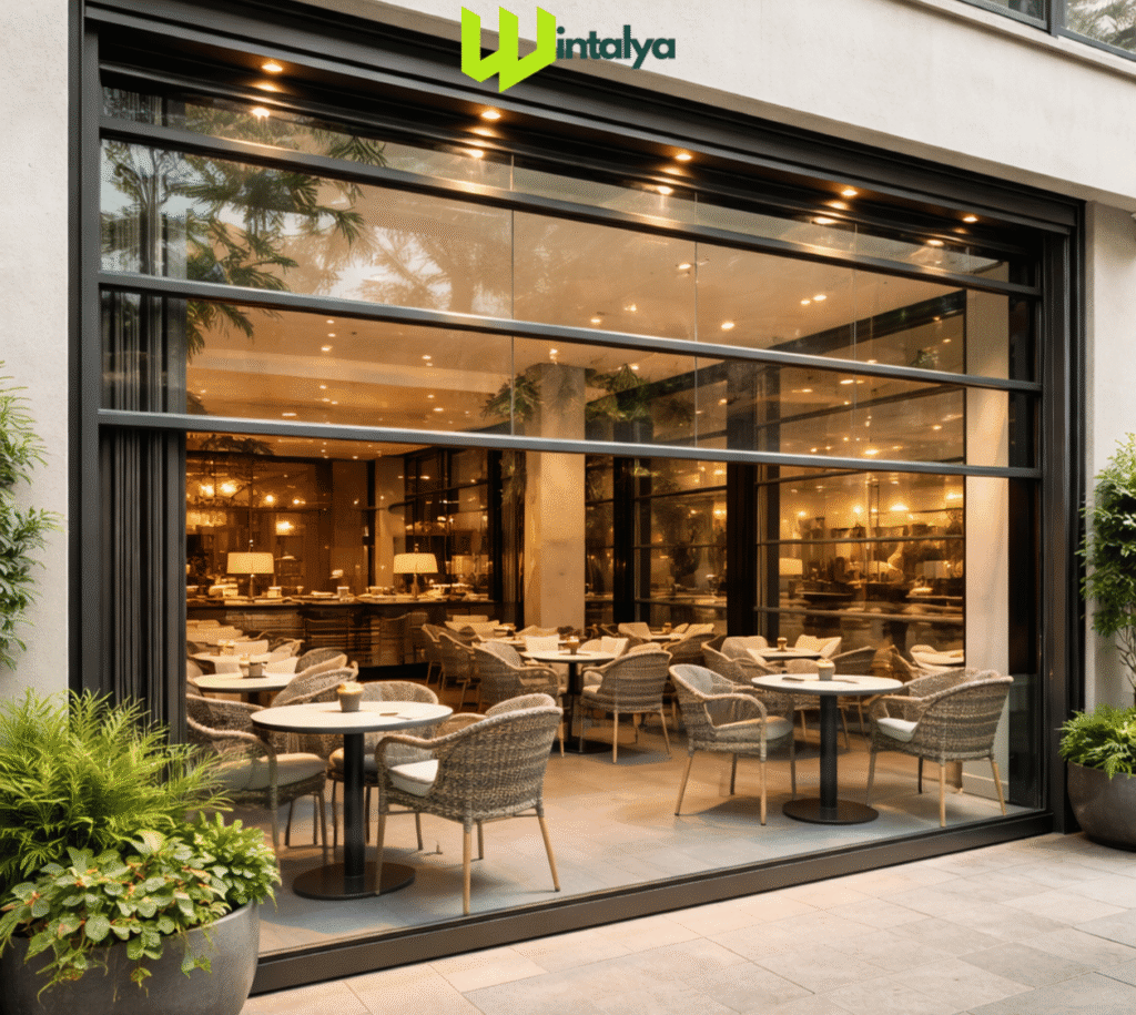 guillotine glass system